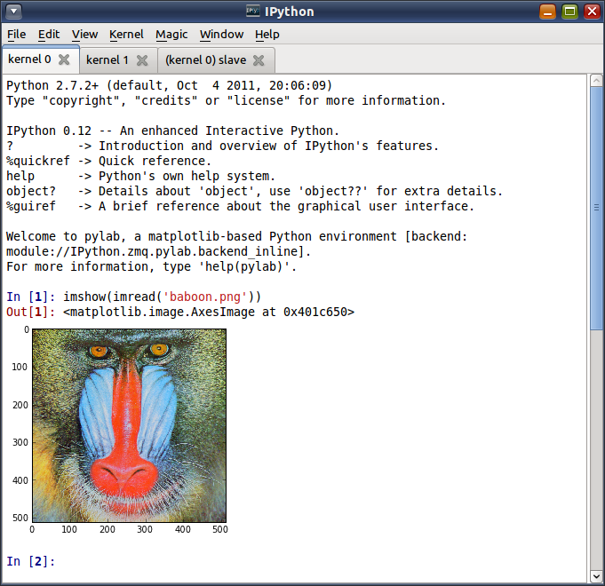 Tabbed IPython Qt console with embedded plots and menus.